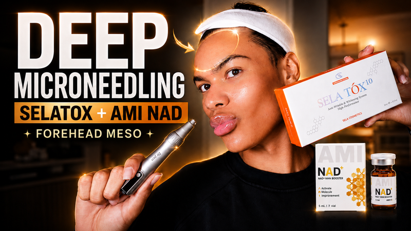 DEEP MICRONEEDLING with Selatox+ FOREHEAD MESOTHERAPY: Ami NAD+ 🧬✨